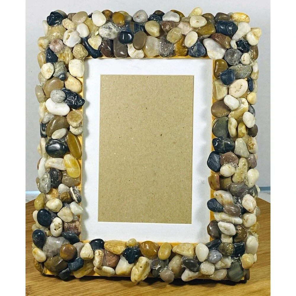 Handmade Lake stone photo frame 10”x8” ( pic 6.5”x4.5”)